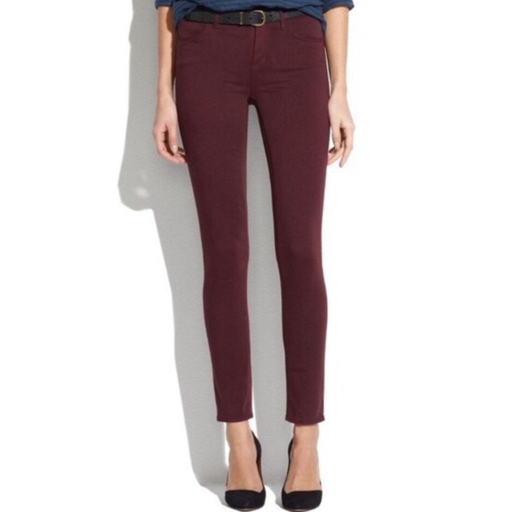 Madewell Maroon Skinny Skinny Jeans Sz 27